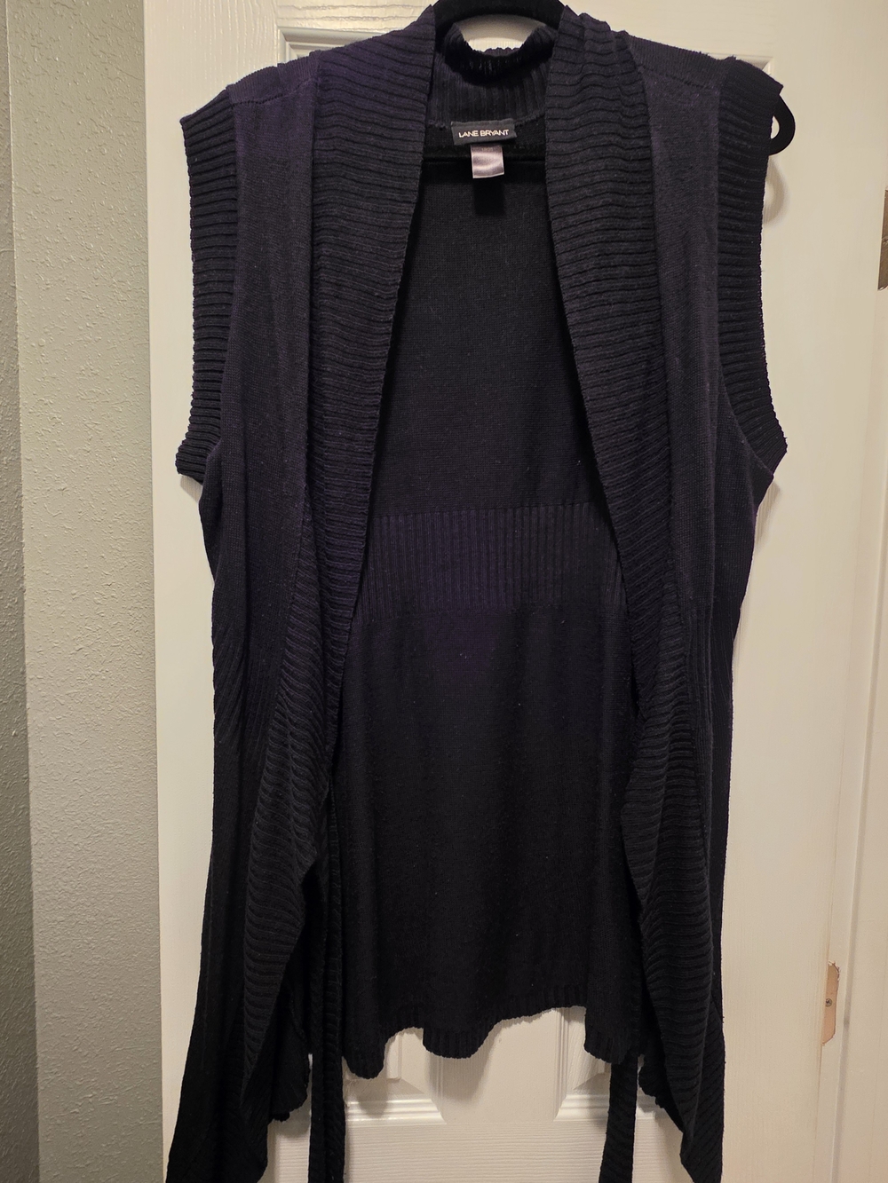 Lane Bryant Black Sleeveless Open Drape Cardigan